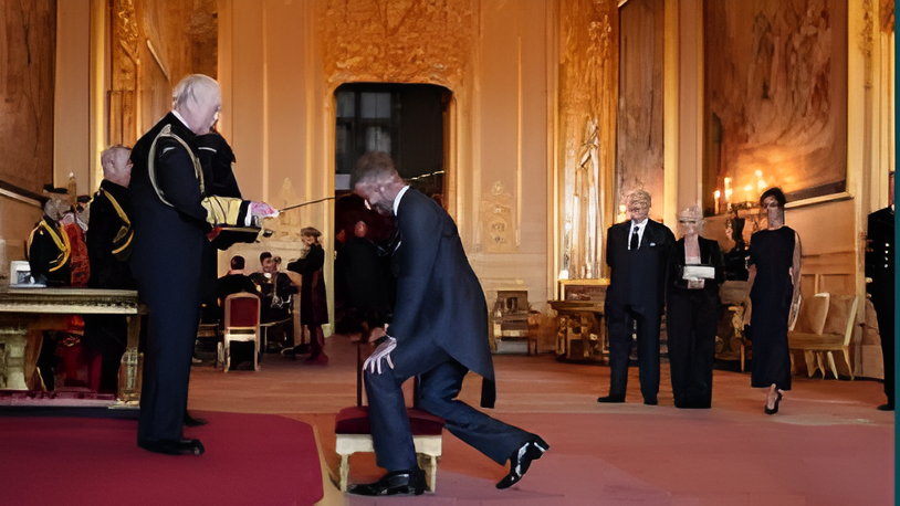Sir David Beckham Knighted by King Charles at Windsor